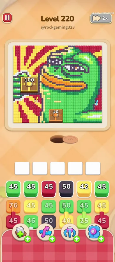 Starting board of Colony Flow Level 220